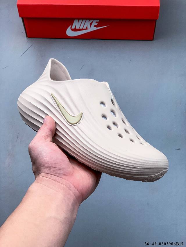 集图 Nike Reactx Rejuven8男子凉鞋采用质感柔软且出众回弹的 Reactx泡绵，缔造非凡舒适的日常穿着体验，助你保持活力。鞋面透气孔设计，营造