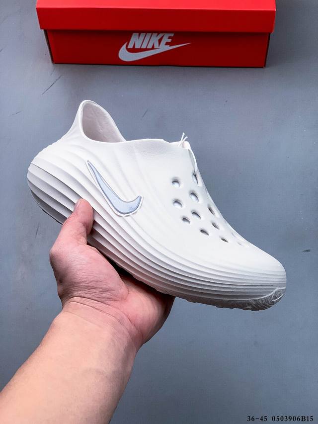 nike Reactx Rejuven8男子凉鞋采用质感柔软且出众回弹的 Reactx泡绵，缔造非凡舒适的日常穿着体验，助你保持活力。鞋面透气孔设计，营造出色透