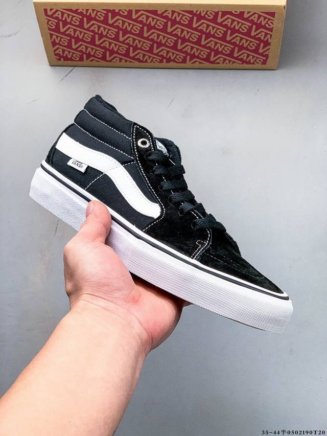 公司级硫化底！万斯Vans Sk8-Mid Slim 中帮时尚运动休闲滑板鞋 0502 T20