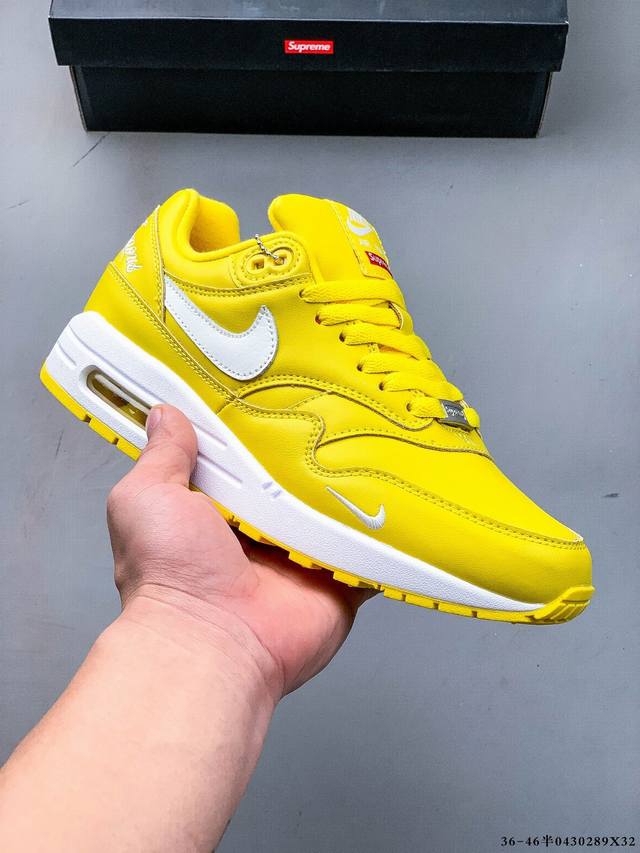 顶级纯原版本 头层皮打造市面最强工艺 耐克 Nike Nike Air Max 1 87 限定配色 气垫缓震跑步鞋 0430289X32