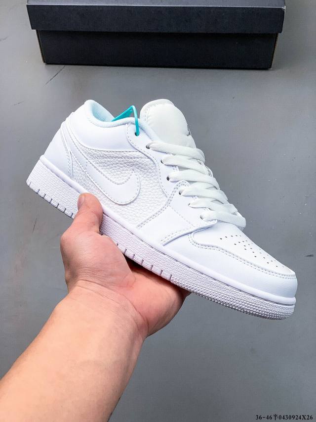 公司级头层！耐克Nike Air Jordan 1 Low Aj1 乔1 低帮潮流运动休闲板鞋。Aj1 低帮拼接 完美版型真头层牛皮# 内置缓震气垫 原鞋开模