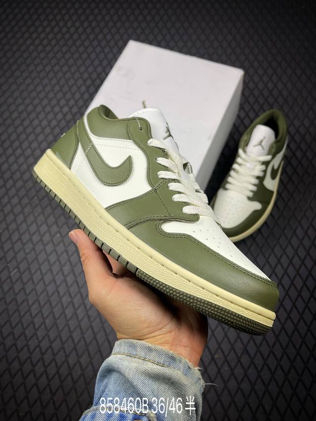 b Air Jordan 1 Low Aj1 乔1军绿白 低帮文化休闲运动板鞋 Dc0774-122 尺码：36 36.5 37.5 38 38.5 39 40