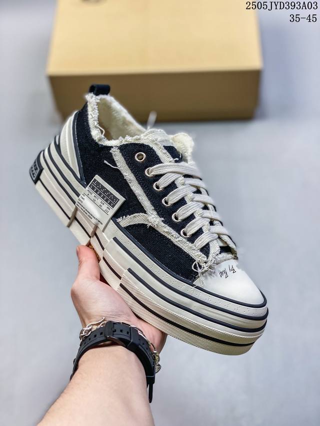 公司级吴建豪个人新锐品牌Xvessel G.O.P Mule Slip On 盲文版本 经典款 黑白 重工解构厚底软木百搭乞丐风增高板鞋古法手工艺与皮鞋工艺完美