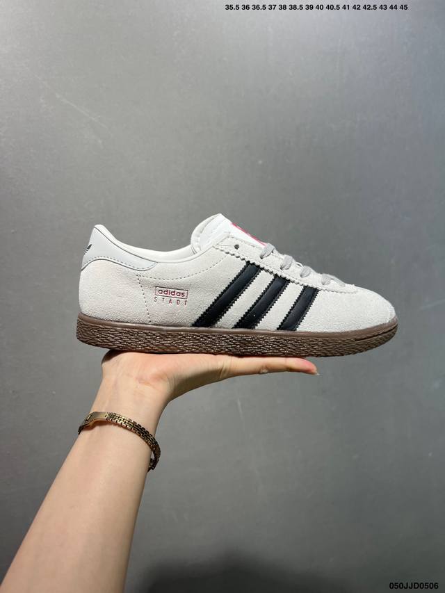 adidas Originals Stadt 阿迪达斯 舒适百搭 防滑耐磨 低帮 板鞋 货号:Ji6344 尺码:35.5 36 36.5 37 38 38.5