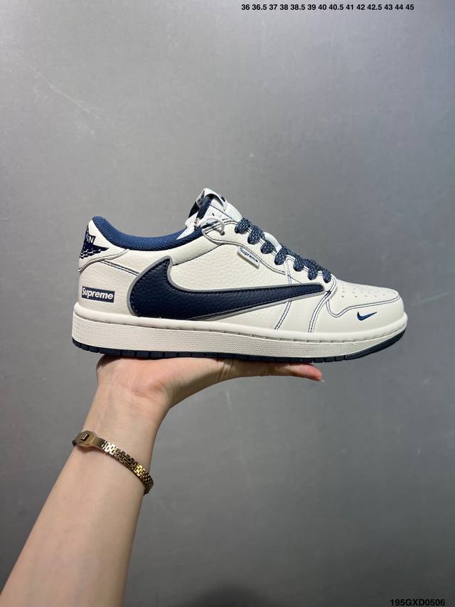 公司级Aj1倒勾Travis Scott X Air Jordan 1 ” Reverse Mocha “ Aj1乔1 Ts 闪电 联名倒钩 低帮文化篮球鞋 完