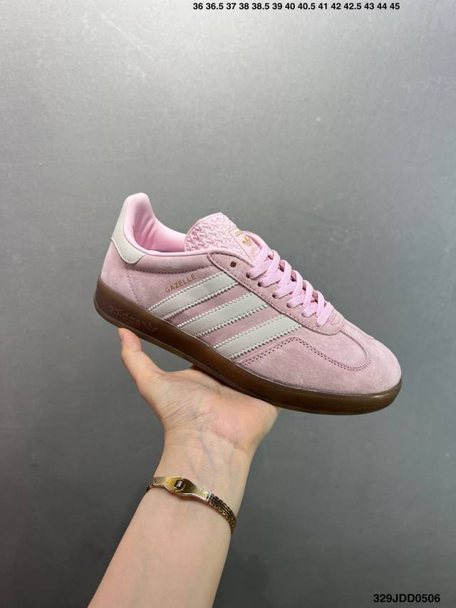 ad Original Gazelle Indoor Trainers 瞪羚室内鞋系列低帮复古百搭休闲运动德训风板鞋 Ji2716 独家前帮工艺加持 全套原纸板