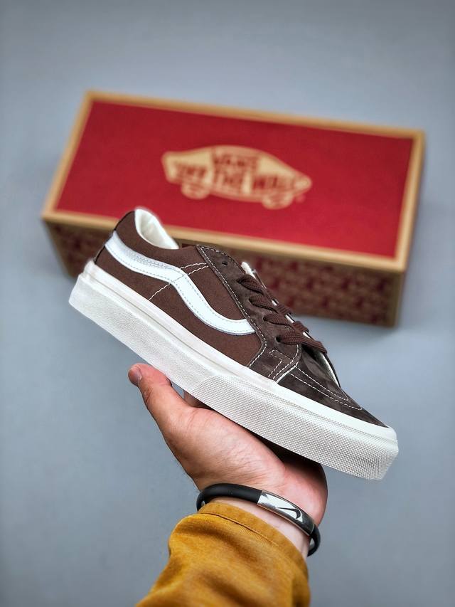 万斯 Sk8-Low 复古棕色余文乐同款头层猪八拼接男女帆布鞋滑板鞋 尺码：35-44 半