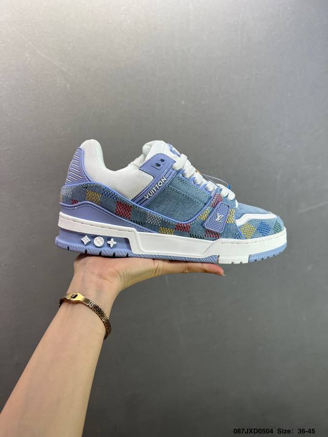 公司级路易威登 Louis Vuitton Lv路易威登板鞋 新款 Lv Trainer最新配色运动鞋 L家 篮球鞋风格运动鞋 该鞋由艺术总监 Virgil A