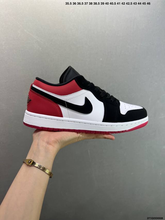 公司级Air Jordan 1 Retro Low ”White Black Gym Red“ 黑红 官方同步新色 原装级产物 拒绝公底 立体鞋型 细节完美 高