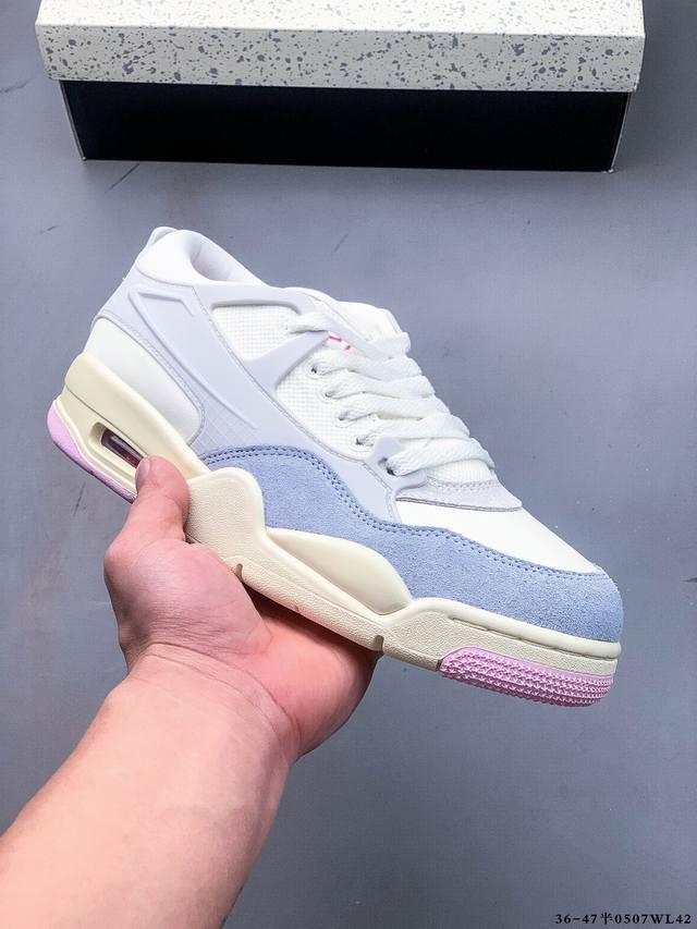 集图 纯原版本！Air Jordan Aj4 Rm 重制版低帮复古篮球鞋 实拍首发 采用了低帮的设计 并保留了众多Aj4的经典元素 鞋身以皮革 麂皮材质拼接打造