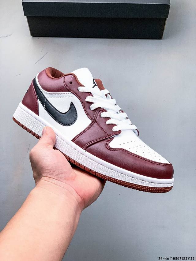集图 二层真标！耐克Nike Air Jordan Low 1 乔1低帮经典休闲板鞋 0507182Y22