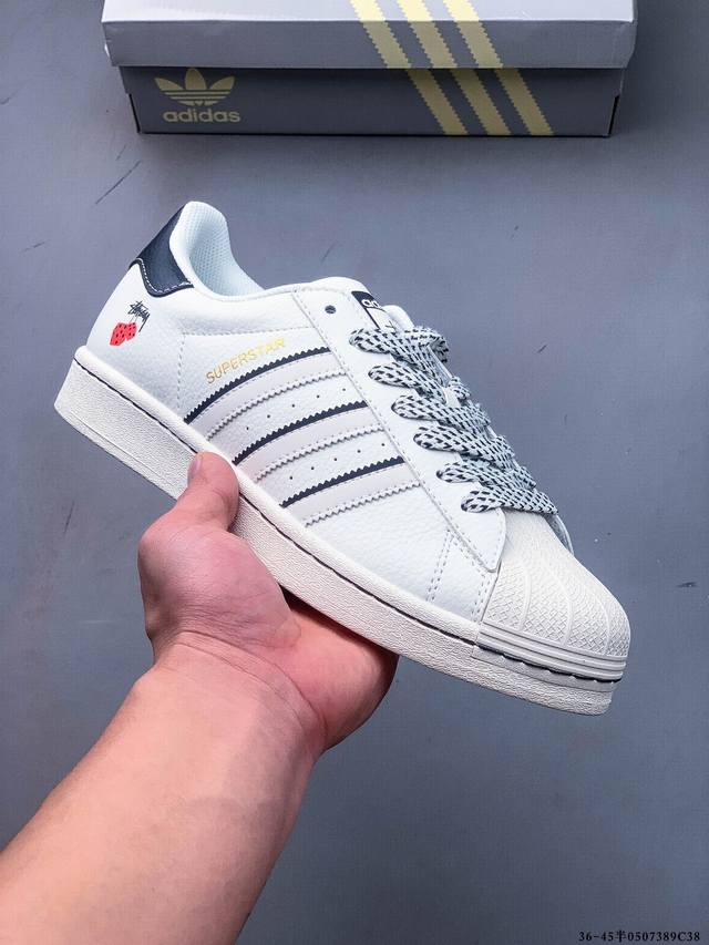 集图 公司级头层！阿迪达斯Adidas Superstar 贝壳头经典百搭休闲板鞋 渠道正品订单 诠释市场最高工艺水平 贝壳头经典小白板鞋 专柜上架同步配色 全