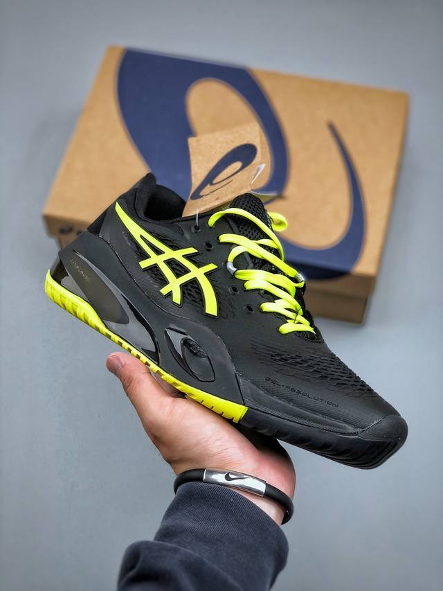 asics Gel-Resolution X 亚瑟士运动休闲透气专业网球鞋轻量舒适透气材质 全滴塑鞋面中底3D可视Gel缓震胶效果 升级Flytefoam Bl