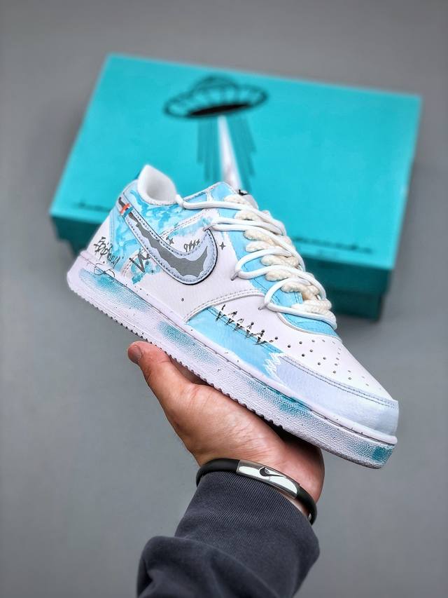 nike Air Force 1'07 Low白蓝涂鸦 灰勾绑带 空军一号低帮休闲板鞋 Dh2987 218#原楦头原纸板 原装鞋盒 定制五金配件 内置全掌气垫