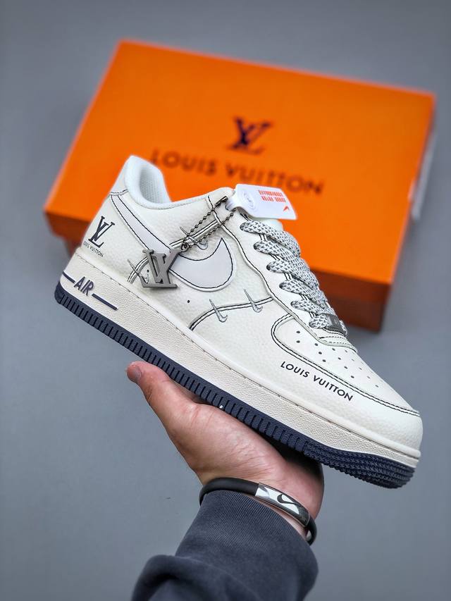 nike Air Force 1'07 Low Lv联名 白蓝小勾 空军一号低帮休闲板鞋 Xx3168 160#原楦头原纸板 原装鞋盒 定制五金配件 内置全掌气