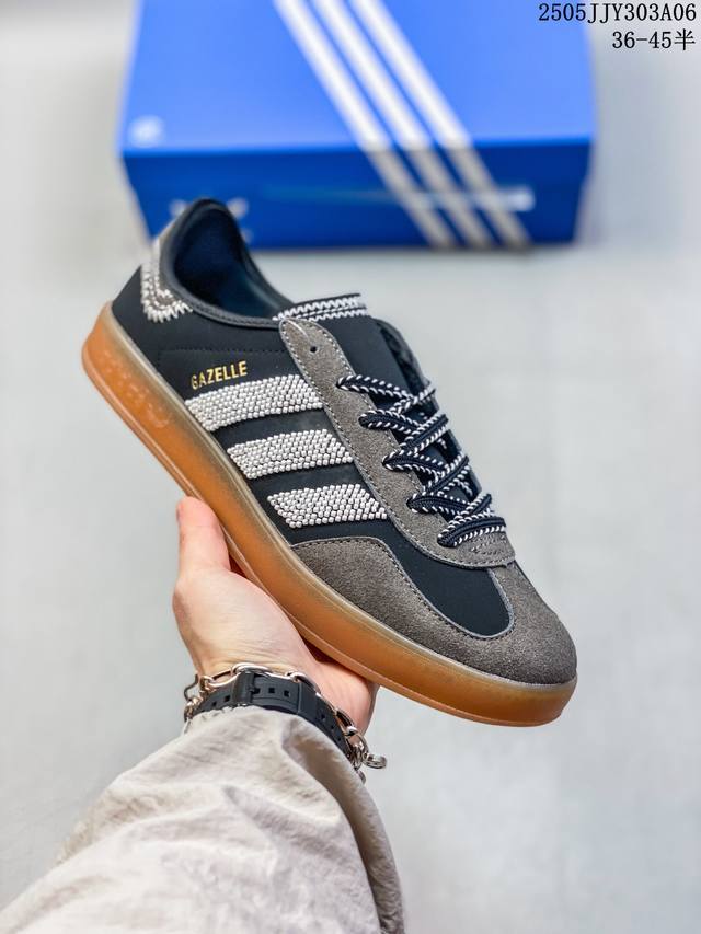 真标带半码 Adidas三叶草Clot Gazelle陈冠希联名男女运动板鞋Ih3719 Ih3725 尺码：见图 编码：05Jjy303A06