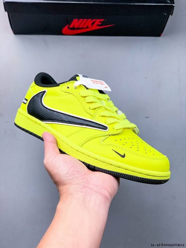 集图 公司级头层！耐克Nike Air Jordan 1 Low Aj1乔1 倒勾低帮潮流缓运动休闲板鞋。Aj1 低帮拼接 完美版型真头层牛皮# 内置缓震气垫