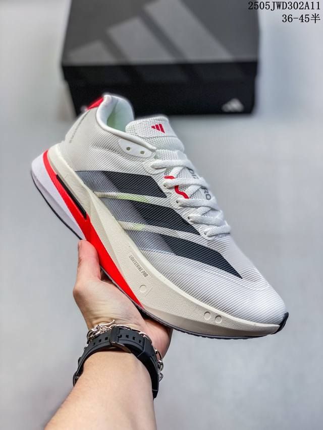 公司级Ad Adizero Boston 13 夏季透气网眼竞速跑鞋 Js4791 融合Lightstrike和Lightstrike Pro技术 采用乙烯 乙