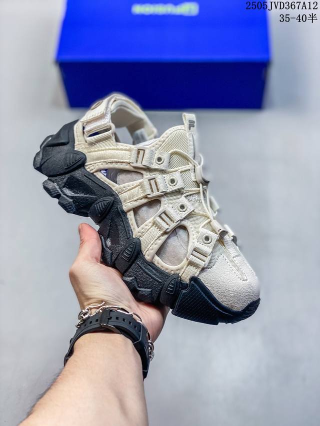 真标带半码 Fila Fusion斐乐山脉鞋凉鞋女2025夏季新款户外沙滩鞋男鞋运动鞋 尺码：见图 编码：05Jvd367A12