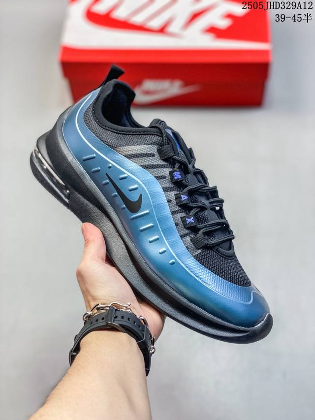 耐克 Nike Air Max Axis 男女子运动鞋气垫缓震轻便休闲运动跑步网面透气舒适日常慢跑鞋，时尚的无缝覆面和透气网眼布演绎时尚外观。流线型中底和独特后