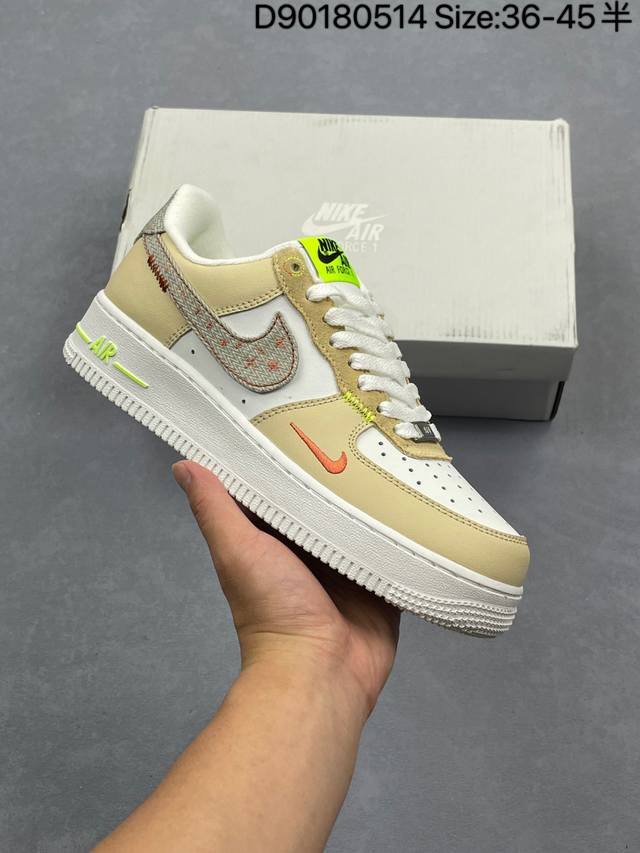 nike Air Force 1 Low 黄粉小勾 空军一号低帮运动休闲板鞋 官方同步 原装级别 原楦头原纸板 打造纯正空军版型#专注外贸渠道 全掌内置蜂窝气垫