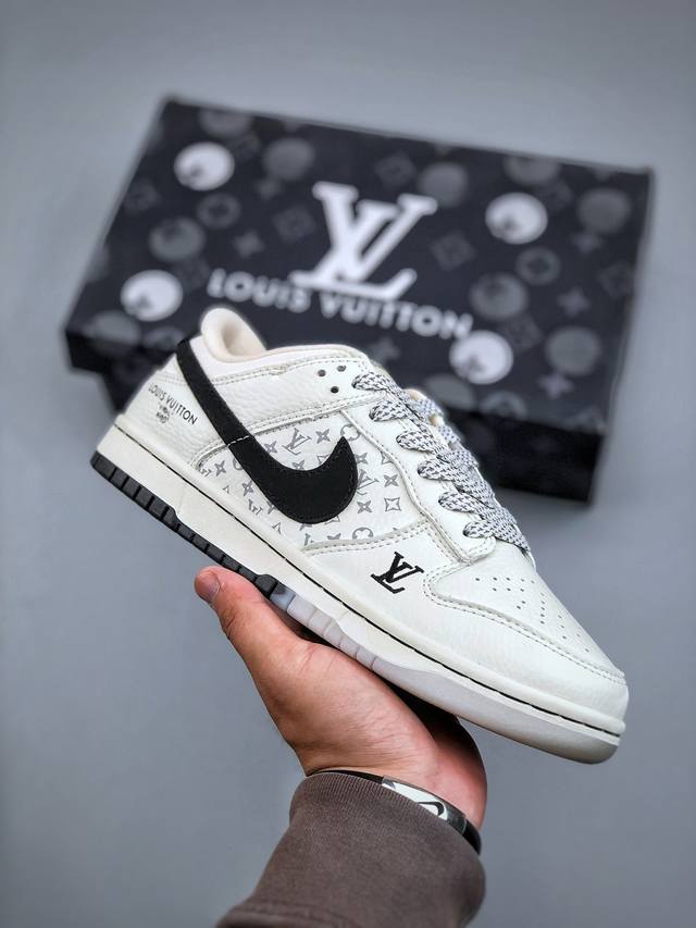 f版 Nike Sb Dunk Low X Louis Vuitton 白黑满天星公司级出品 极力推荐原装头层材料 独家版型蒸餾加工帶來的是更好的视觉和脚感体验