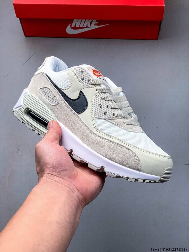 公司级！耐克 Wmns Nike Air Max 90 Oreo 半掌气垫全皮复古运动休闲慢跑鞋 0512271D28