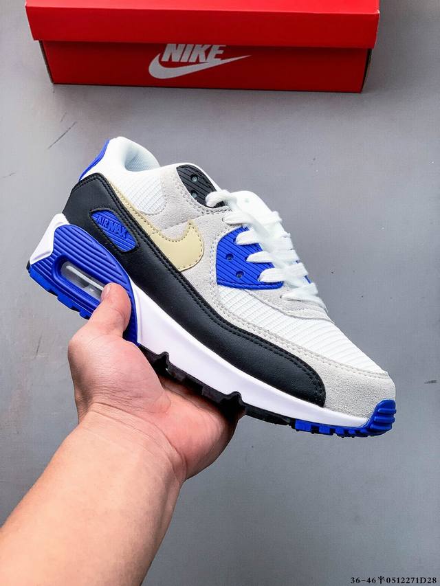 公司级！耐克 Wmns Nike Air Max 90 Oreo 半掌气垫全皮复古运动休闲慢跑鞋 0512271D28