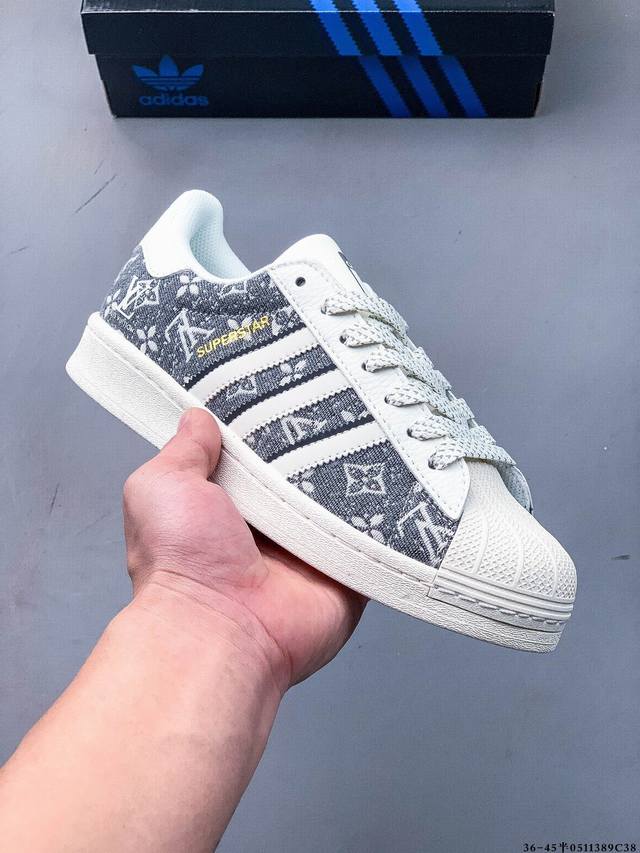 公司级头层！阿迪达斯Adidas Superstar 贝壳头经典百搭休闲板鞋 渠道正品订单 诠释市场最高工艺水平 贝壳头经典小白板鞋 专柜上架同步配色 全鞋进口