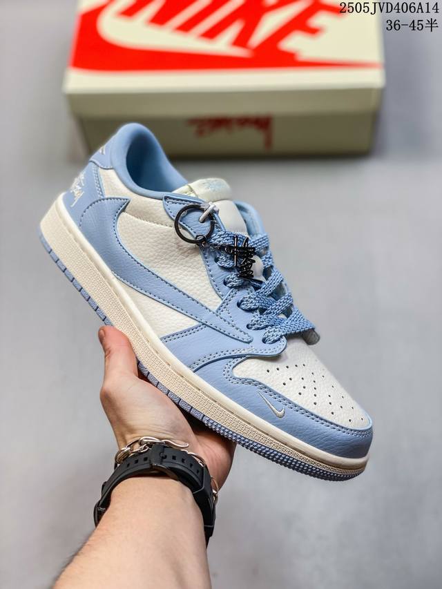 海外爆款限量发售！公司级 Travis Scott X Fragment Design X Jordan Air Jordan 1 Low Og Sp “斯图西