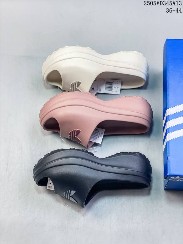 36-45 Adidas 阿迪达斯 超轻耐磨一体式Md泡沫鞋身，内嵌厚实内嵌欧索莱环保鞋垫，半包覆鞋面组合弹力厚底 阿迪达斯Adidas Adifom Stan