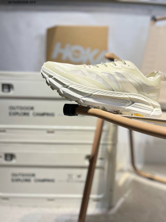 satisfy X Hoka One One Mafate Speed 4 Lite Low 玛法特4系列低帮厚底轻量户外越野运动慢跑鞋货号：1157050 Q