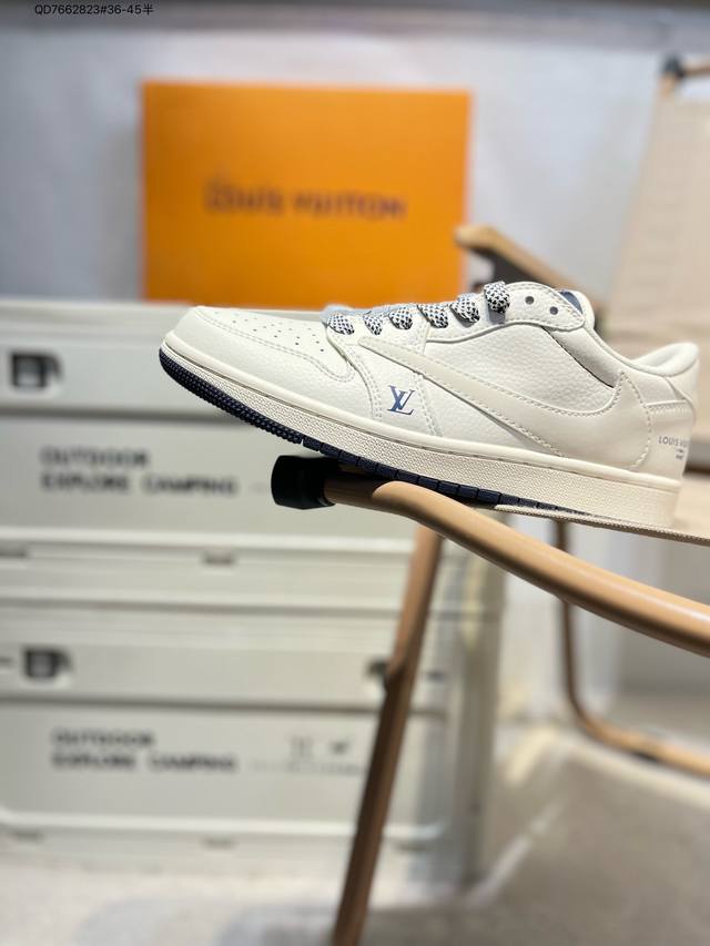 公司级头层皮Lv X 乔丹Air Jordan 1 Low Aj1低帮系列篮球鞋 官方同步配色 原装级产物 #拒绝公底 立体鞋型 细节完美 高清洁度Xz1268