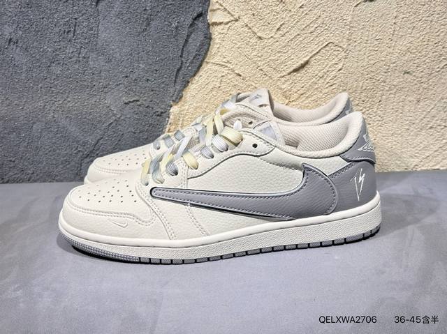 travis Scott X Fragment Design X Air Jordan Aj1 Low Og Sp 三方联名闪电倒钩2.0低帮 白蓝黑 Dm78