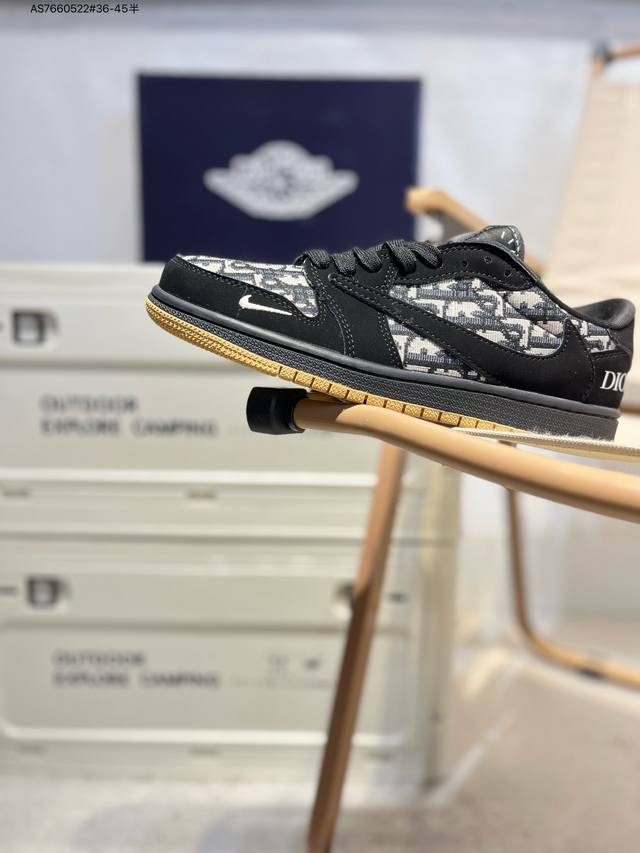 公司级头层皮迪奥 X 乔丹Air Jordan 1 Low Aj1低帮系列篮球鞋 官方同步配色 原装级产物 #拒绝公底 立体鞋型 细节完美 高清洁度Xs As7