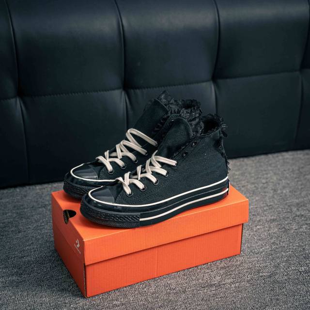 核心私 Converse 1970S鞋边蕾丝甜酷朋克风高帮帆布鞋 男女码 货号：A10026C 尺码：35 36 36.5 37 37.5 38 39 39.5