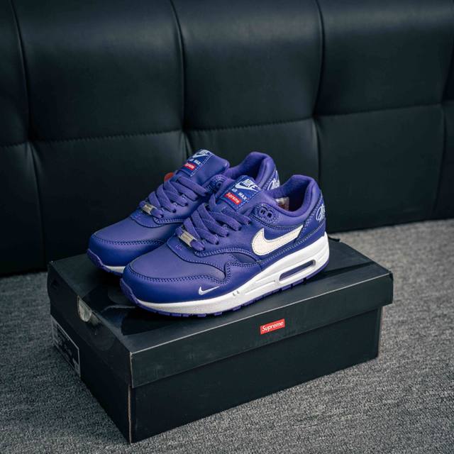 核心私 Nike Air Max 1 X Supreme 87 复古休闲跑步鞋 官方同步上架 真标原盒 原底原面 正确版型 原版开发 精准细节 市面最高版本 货