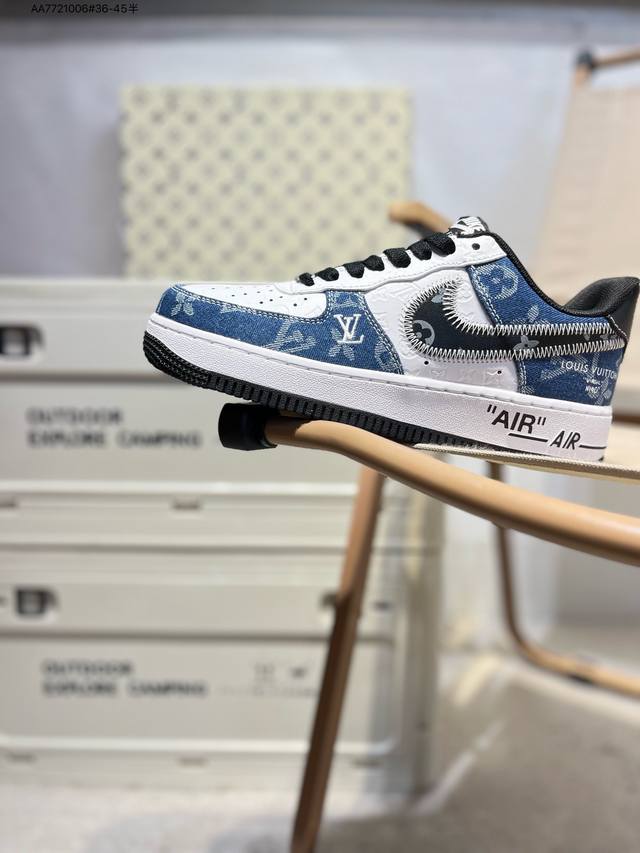 lv X Nk Air Force 1'07 Low 空军一号低帮休闲板鞋 #定制皮料 原楦原纸板 纯正空军版型 高清洁度 内置全掌气垫Yn769833 Aa7