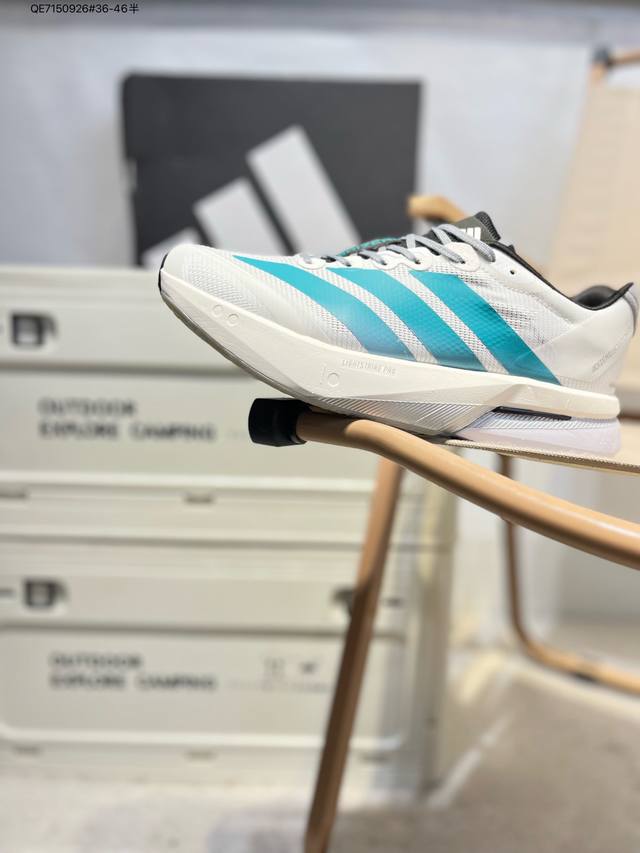 adidas Adizero Boston 13马拉松飞线贾卡轻质透气休闲运动跑步鞋 采用双层透气网纱 Flywire动态飞线绑缚鞋面材质 内置Zoom小气垫装
