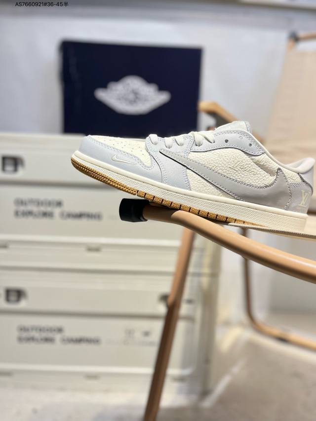 公司级头层皮Lv X 乔丹Air Jordan 1 Low Aj1低帮系列篮球鞋 官方同步配色 原装级产物 #拒绝公底 立体鞋型 细节完美 高清洁度Xs As7