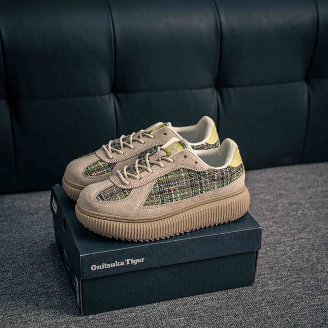 核心私 Onitsuka Tiger鬼塚虎 Delecity 厚底运动 耐磨 低帮 生活休闲鞋 货号：1183C375- 尺码：36 37 38 39 40.5