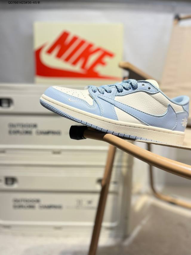 公司级头层皮斯图西 X 乔丹Air Jordan 1 Low Aj1低帮系列篮球鞋 官方同步配色 原装级产物 #拒绝公底 立体鞋型 细节完美 高清洁度Bb658