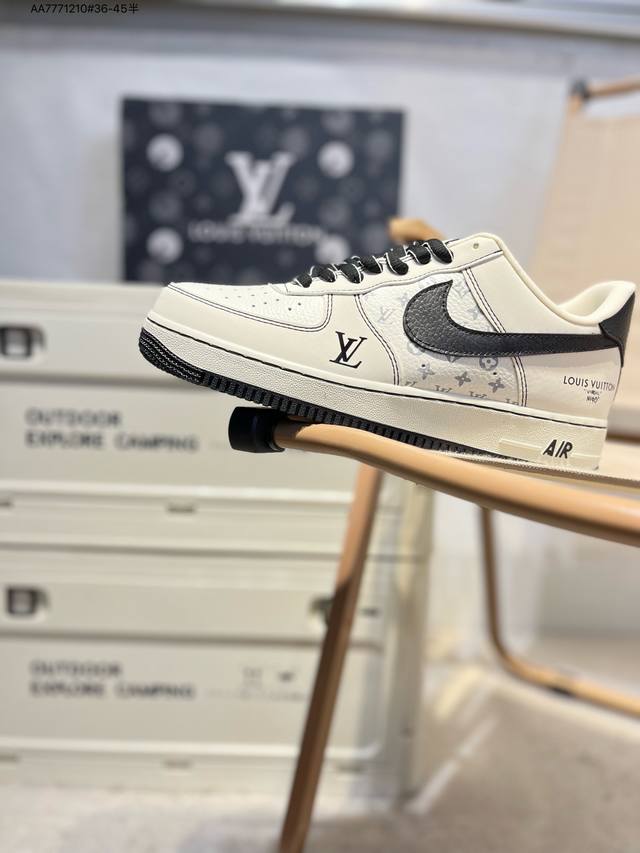 lv X Nk Air Force 1'07 Low 空军一号低帮休闲板鞋 #定制皮料 原楦原纸板 纯正空军版型 高清洁度 内置全掌气垫Bz6808 Aa777
