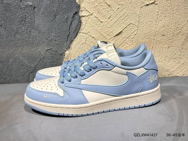 新品上市实拍 Travis Scott X Fragment Design X Jordan Air Jordan 1 Low Og Sp Lv联名 “蔚蓝双勾