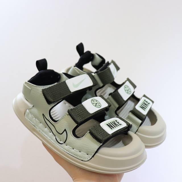 特价 ，可退可换 耐克包头魔术贴童鞋男女童官网夏款最新上市 Nike 包头双车线车边三带休闲户外沙滩鞋凉鞋 夏季韩版防滑防踢软底透气新概念户外潮鞋凉鞋 颜色：蓝
