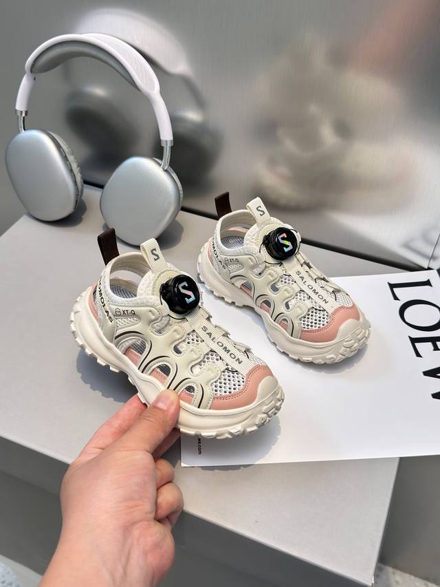 儿童萨络蒙Xt-Q旋转纽扣凉鞋 Salomon Xt-Q系列旋转纽扣包头防撞童鞋 溯溪鞋凉鞋 萨络蒙Xt-Q透气网鞋榴莲底涉水鞋沙滩鞋 码数：26-37