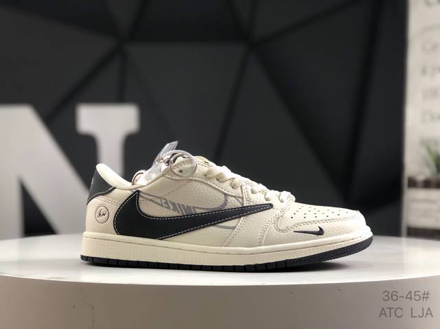 公司级带半码 耐克 Travis Scott X Fragment Design X Jordan Air Jordan 1 Low Og Sp 迪奥联名 多方
