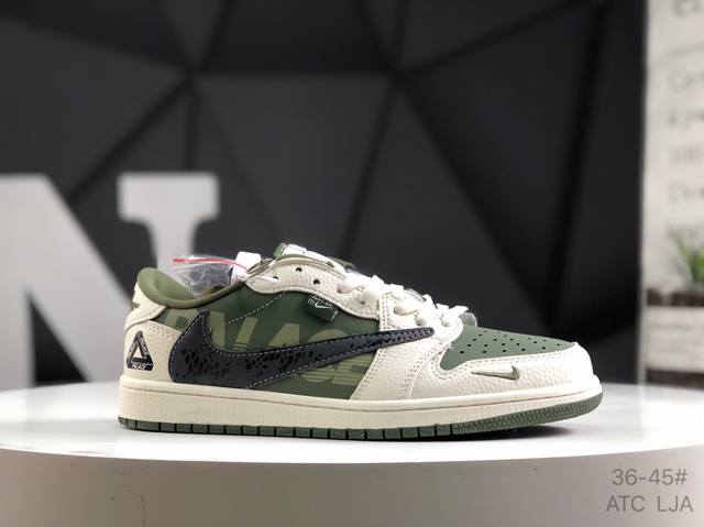 公司级带半码 耐克 Aj1倒勾Travis Scott X Air Jordan 1 Reverse Mocha Aj1乔1 Ts 闪电 联名倒钩 低帮文化篮球