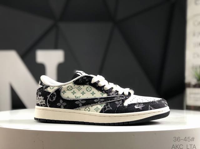 公司级带半码 耐克 Travis Scott X Fragment Design X Jordan Air Jordan 1 Low Og Sp Lv路易威登联