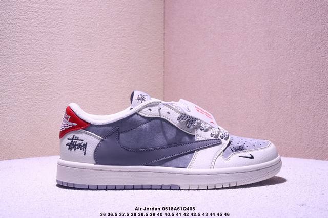 公司级Aj1倒勾Travis Scott X Air Jordan 1 Reverse Mocha Aj1乔1 Ts 闪电 联名倒钩 低帮文化篮球鞋 完美品质出